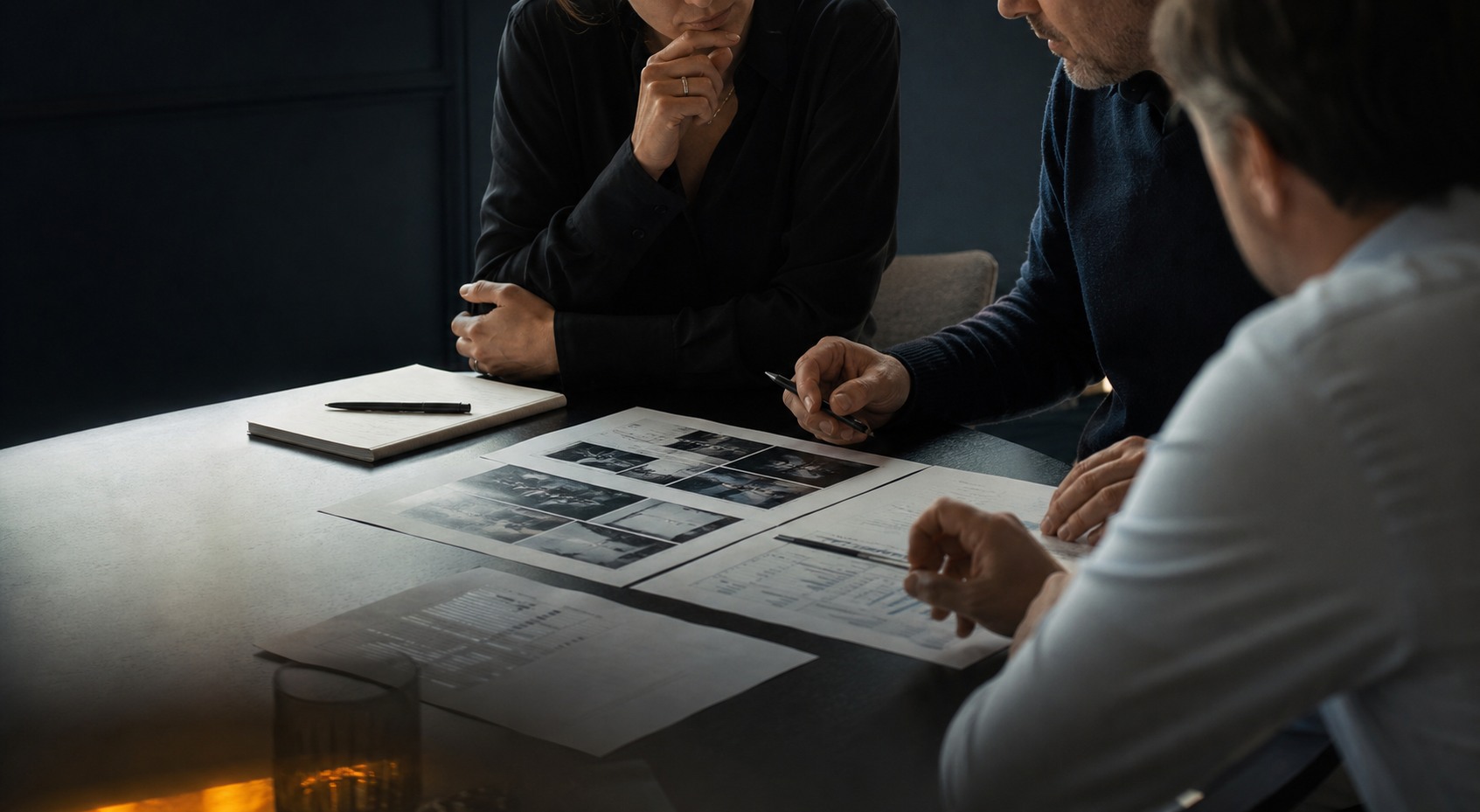 A working session reviewing evidence together